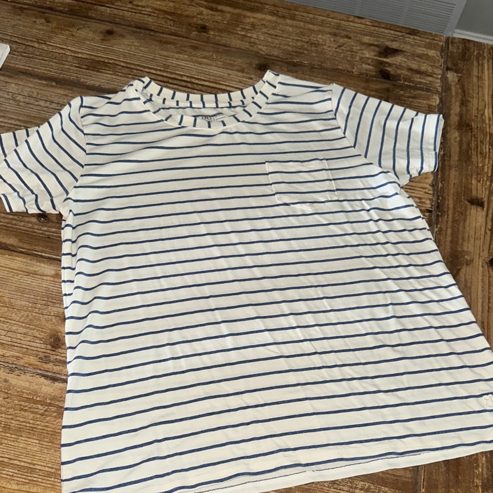 Albion Navy and White Striped Tee